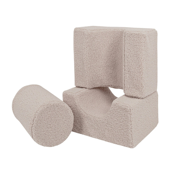 MeowBaby Shape Set 3 Elements in Gray teddy fabric, foam shapes for toddler building play