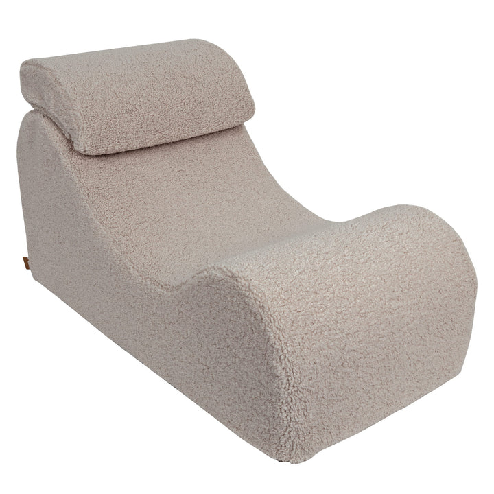 MeowBaby Bearly Wave Lounger - Light Grey, side view