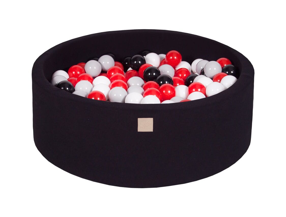 MeowBaby Black Round Cotton Ball Pit Ball Pits MeowBaby 