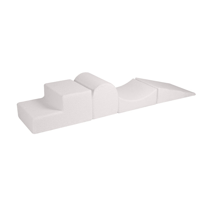 MeowBaby Playground 4 Elements soft play foam set in White Boucle fabric