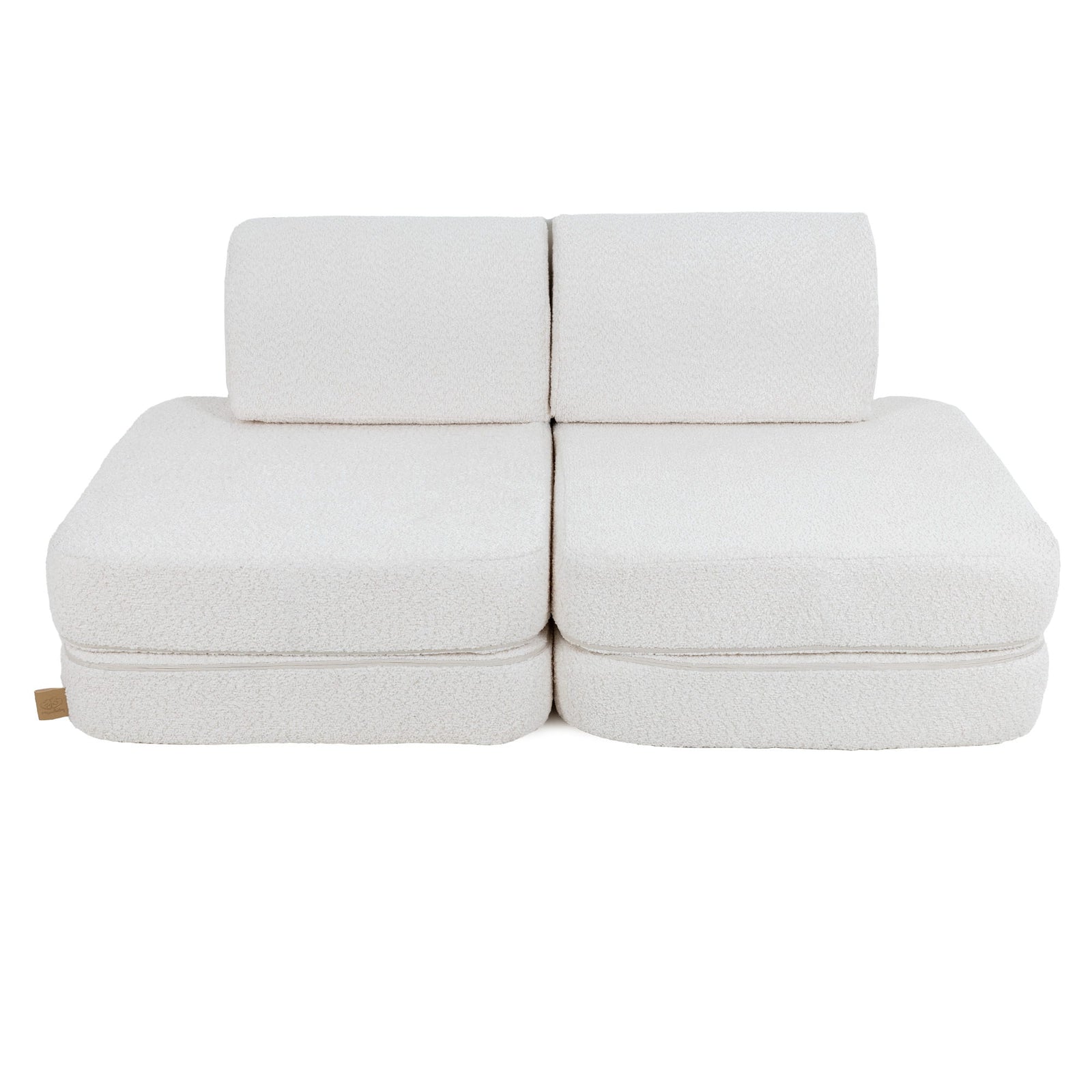 MeowBaby Boucle Pocket Kids Sofa - Basic - White
