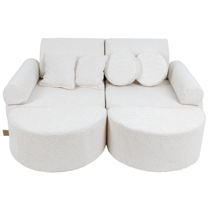 MeowBaby Boucle Pocket Kids Sofa - Max - White