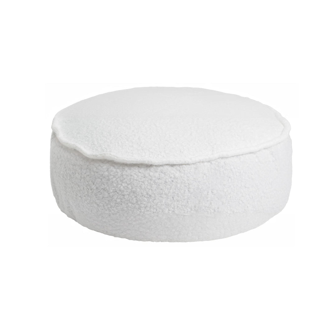 MeowBaby Round Pouf in Boucle White