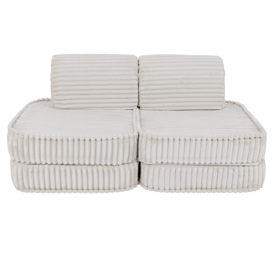 MeowBaby Churros Pocket Kids Sofa - Basic - Cotton Candy White
