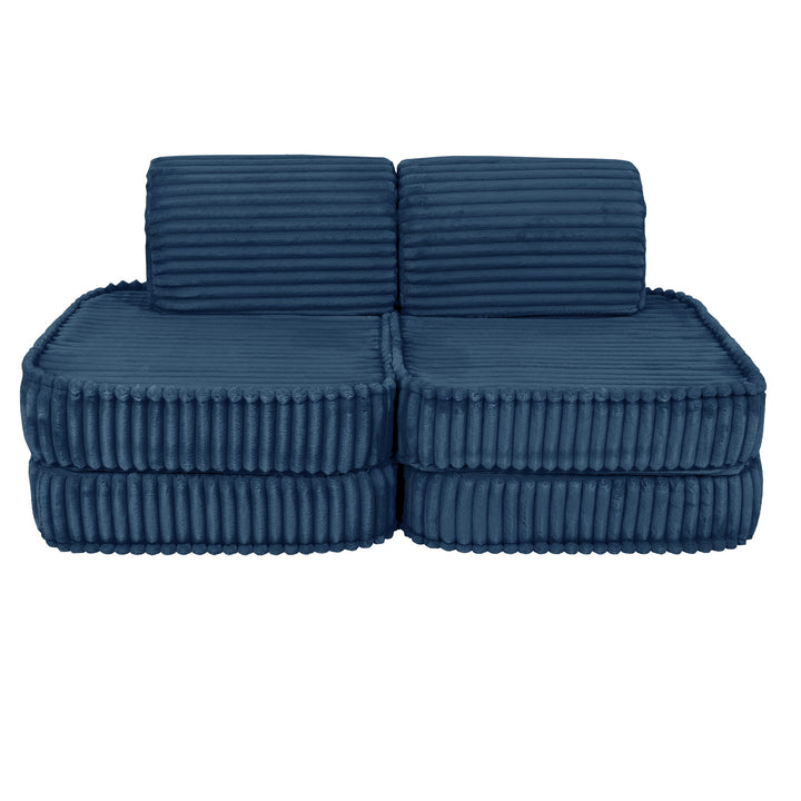 MeowBaby Churros Pocket Kids Sofa - Basic - Midnight Blue