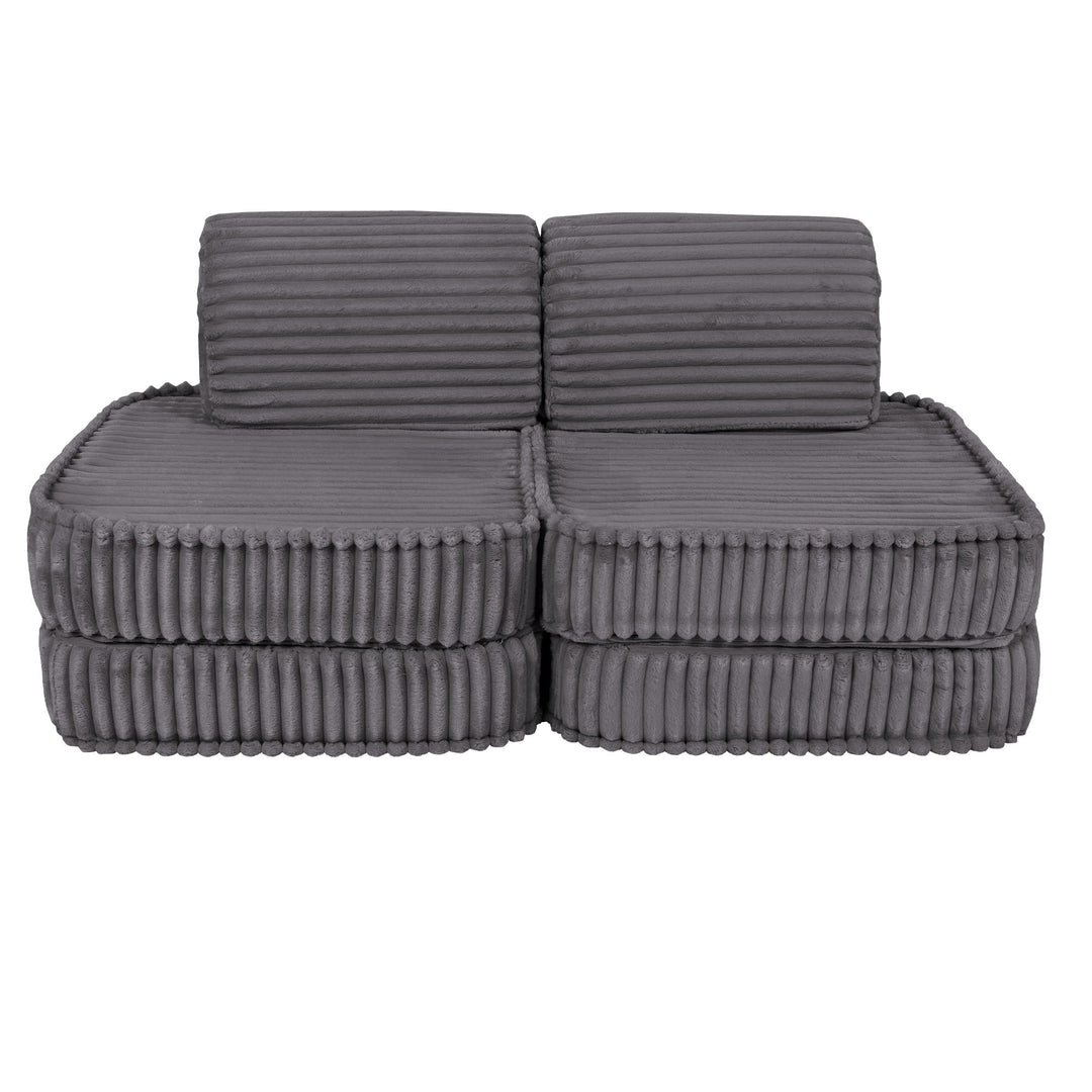 MeowBaby Churros Pocket Kids Sofa - Basic - Moon Dust Grey