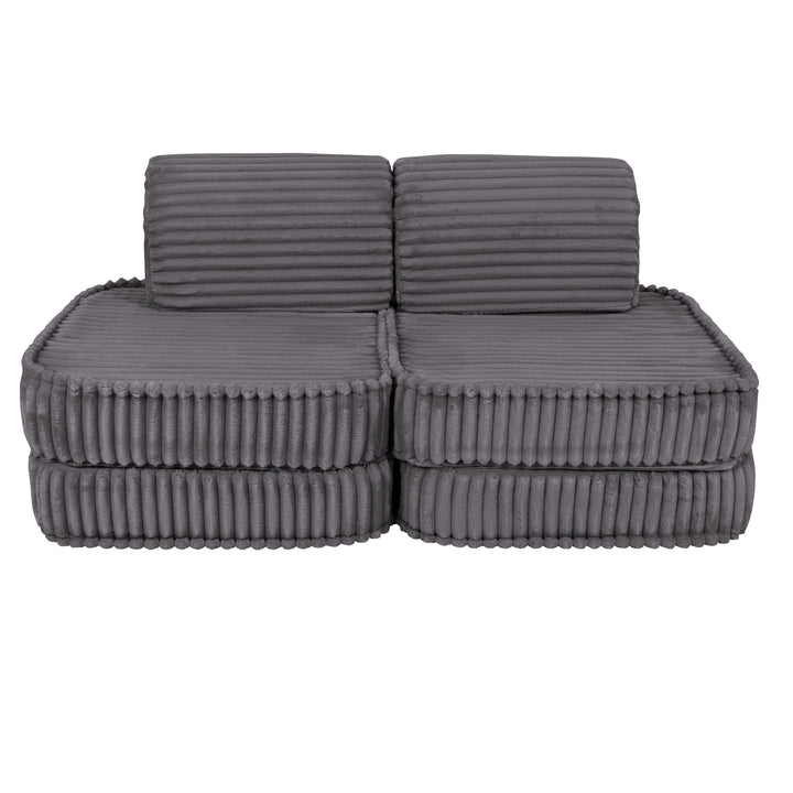 MeowBaby Churros Pocket Kids Sofa - Basic - Moon Dust Grey