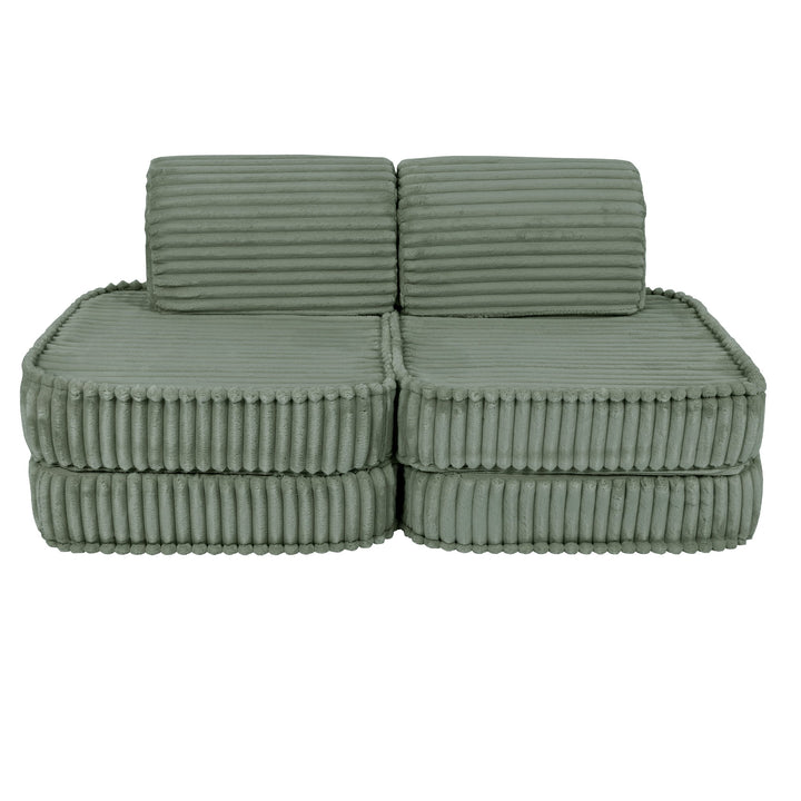 MeowBaby Churros Pocket Kids Sofa - Basic - Olive Sage Green