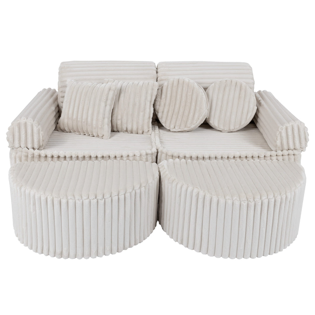 MeowBaby Churros Pocket Kids Sofa - Max - Cotton Candy White