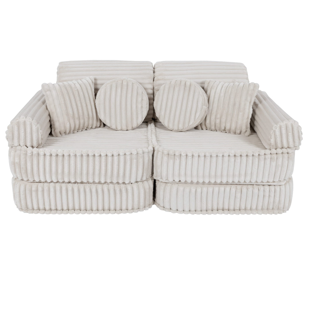 MeowBaby Churros Pocket Kids Sofa - Plus - Cotton Candy White