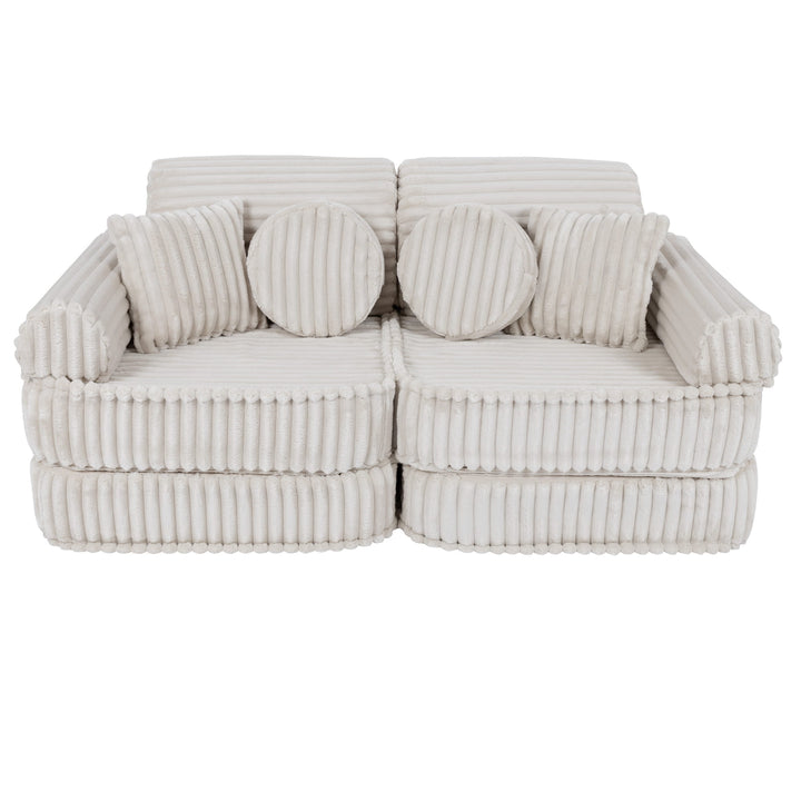 MeowBaby Churros Pocket Kids Sofa - Plus - Cotton Candy White