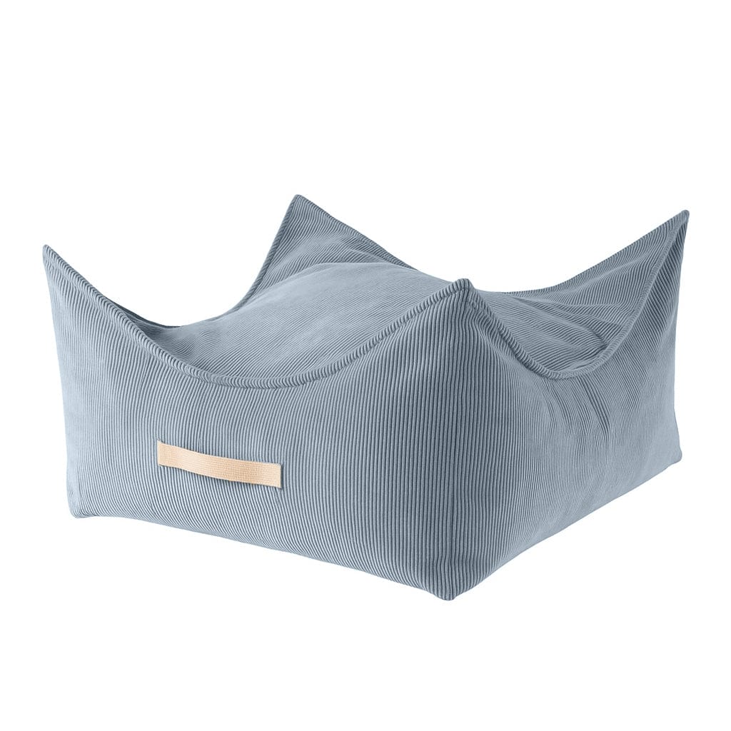 MeowBaby Square Puff in Turquoise corduroy