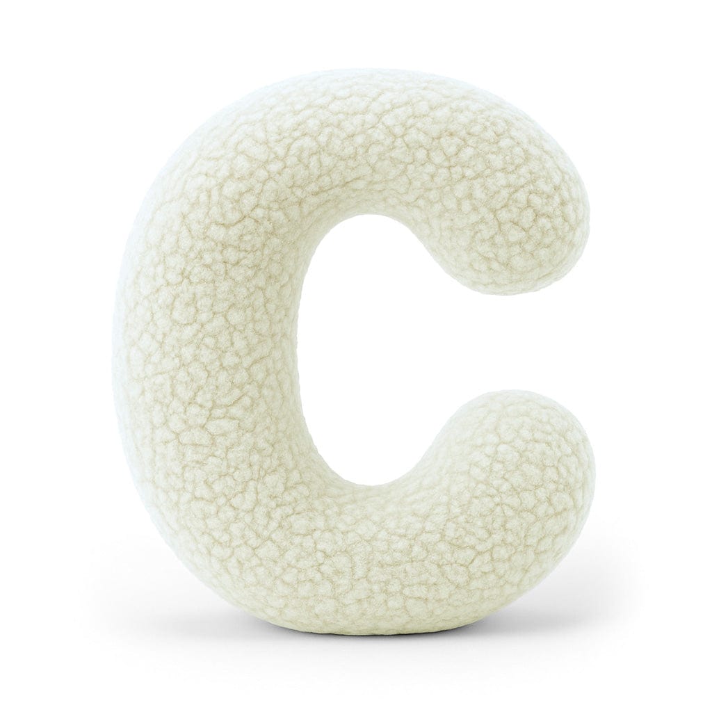 MeowBaby Cream Teddy Letter Cushion - Letter C