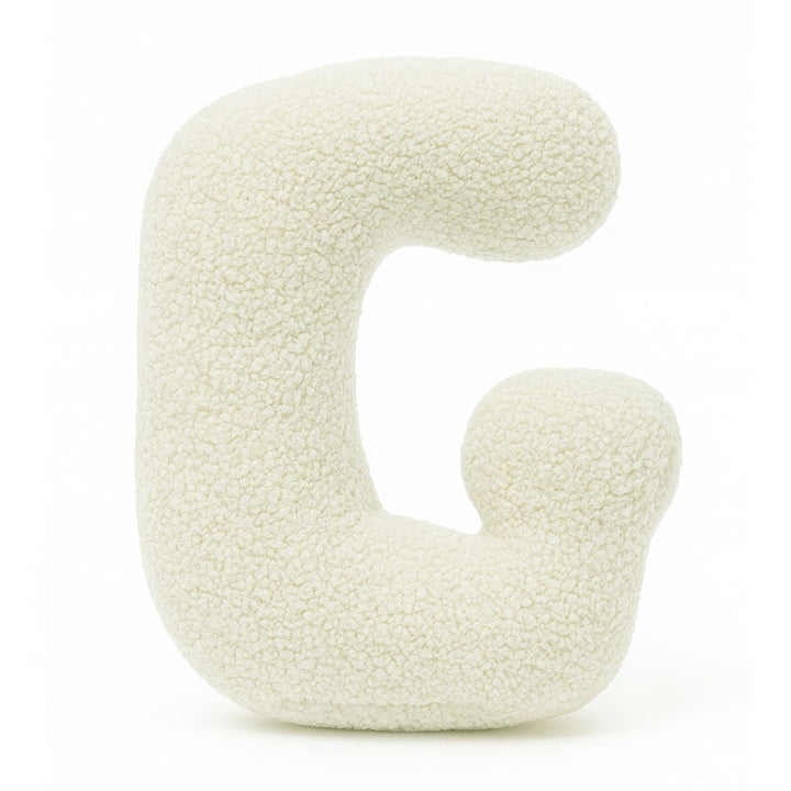 MeowBaby Cream Teddy Letter Cushion - Letter G