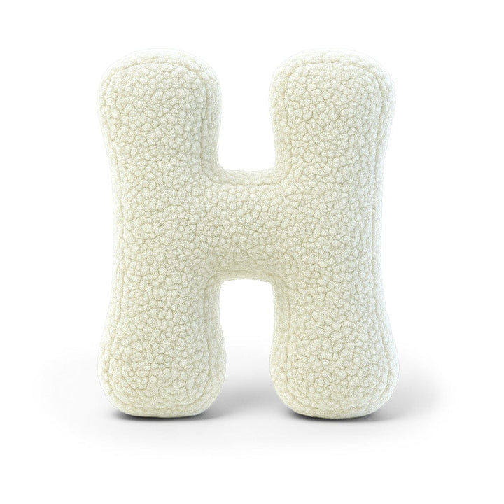 MeowBaby Cream Teddy Letter Cushion - Letter H