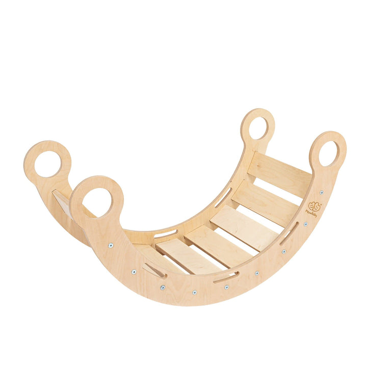 MeowBaby Dream Rocker in Classic Wood, bare wood with no cushion or ramp accessories