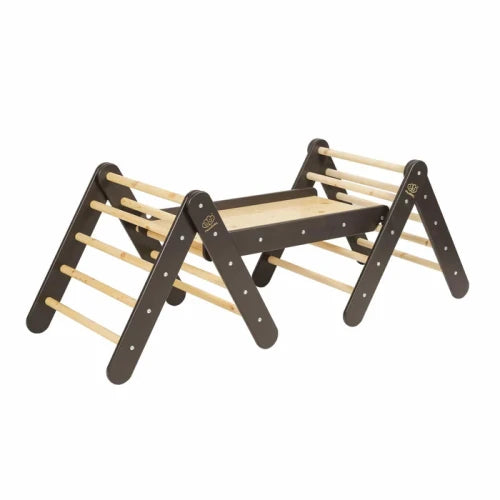 MeowBaby Climbing Triangle with Slide &amp; Climbing Frame Set, Black