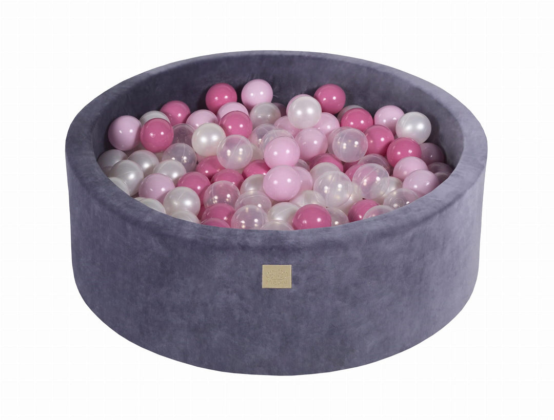 MeowBaby Grey-Blue Round Velvet Ball Pit Ball Pits MeowBaby 