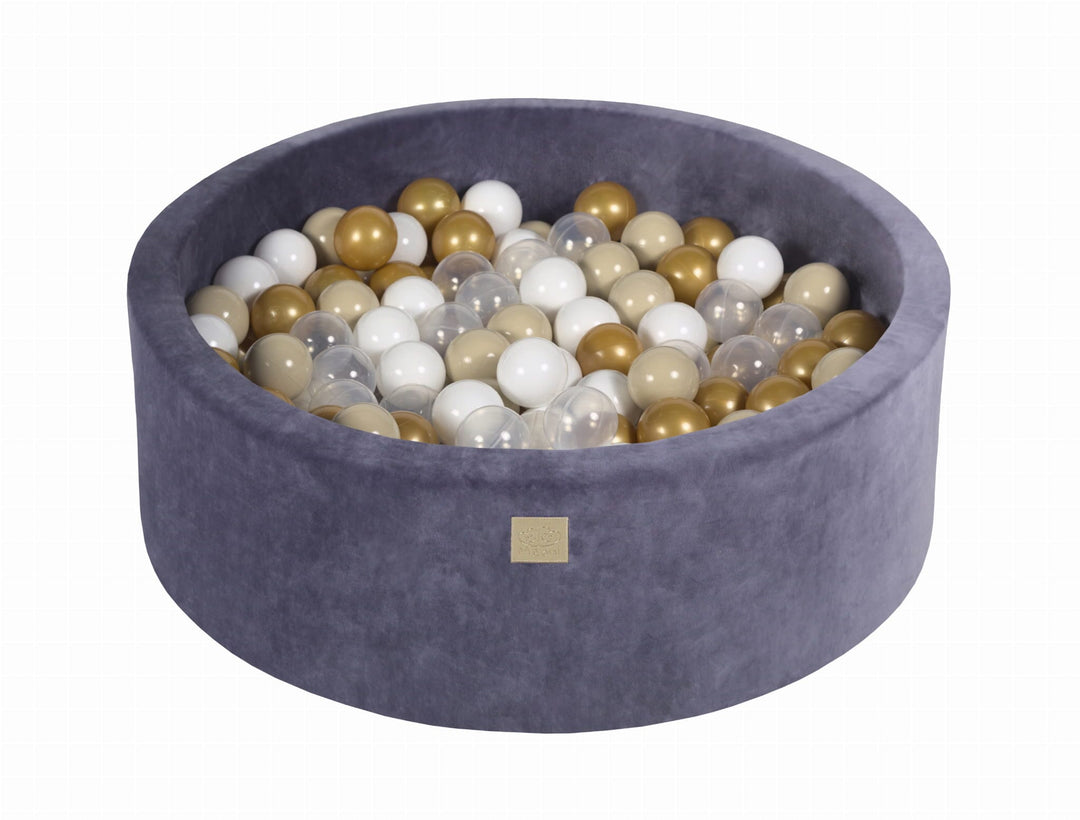 MeowBaby Grey-Blue Round Velvet Ball Pit Ball Pits MeowBaby 