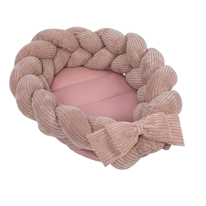 MeowBaby Baby Nest Playmat, Corduroy Powder Pink