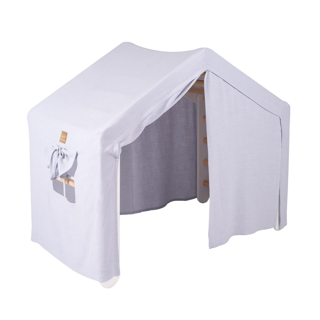 MeowBaby Large House &amp; Ladder Climbing Set, Grey &amp; Blue tent, White ladder