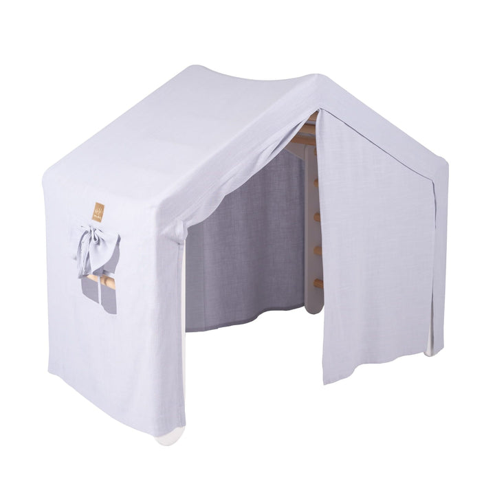 MeowBaby Large House &amp; Ladder Climbing Set, Grey &amp; Blue tent, White ladder
