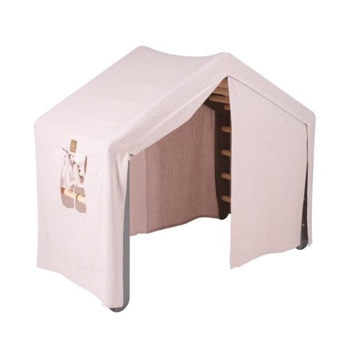 MeowBaby Large House & Ladder Climbing Set, Pink tent, Grey ladder