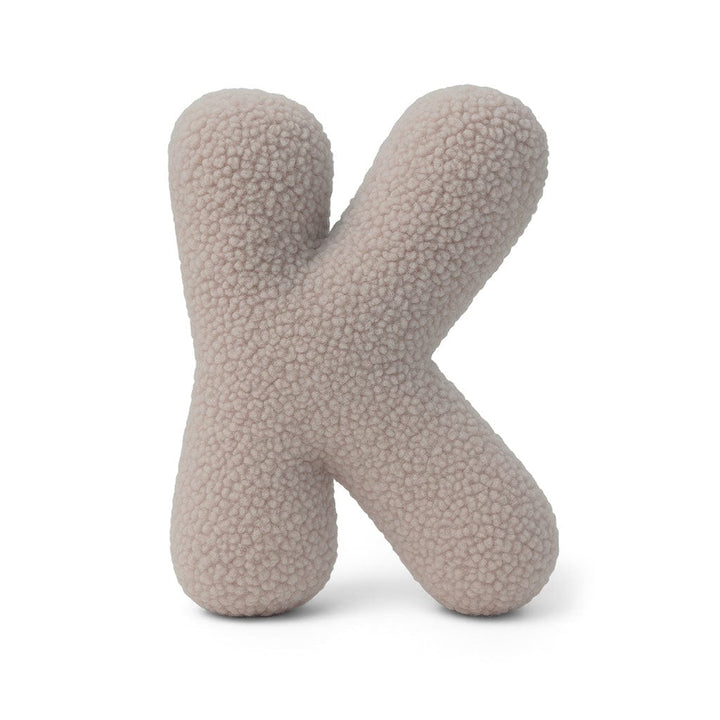 MeowBaby Light Gray Teddy Letter Cushion - Letter K