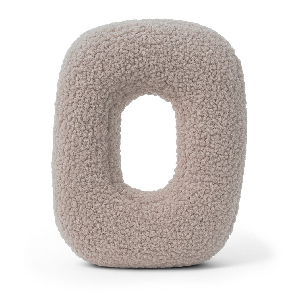 MeowBaby Light Gray Teddy Letter Cushion - Letter O