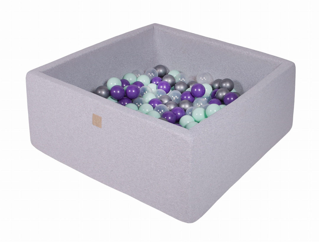 MeowBaby Light Grey Square Cotton Ball Pit Ball Pits MeowBaby 