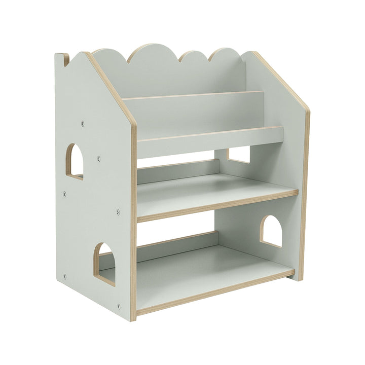 MeowBaby Montessori Bookcase, house-shaped kids bookcase in Mint MDF