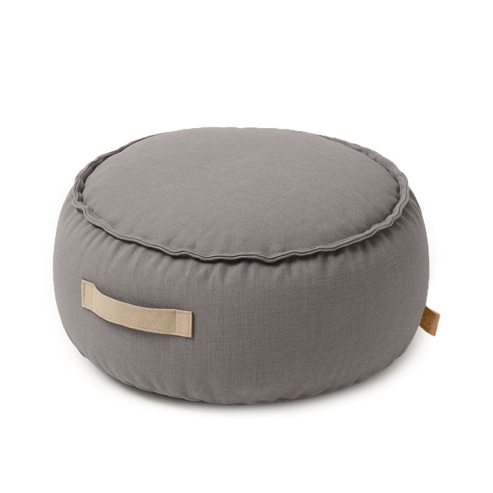 MeowBaby Round Pouf in Outdoor Drift Dlay Taupe