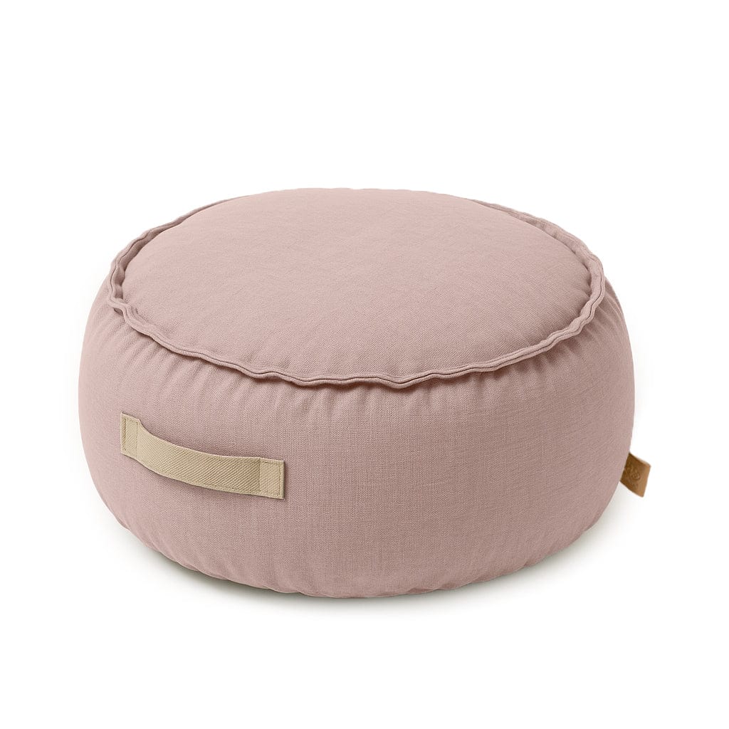 MeowBaby Round Pouf in Outdoor Rosy Dune Pink