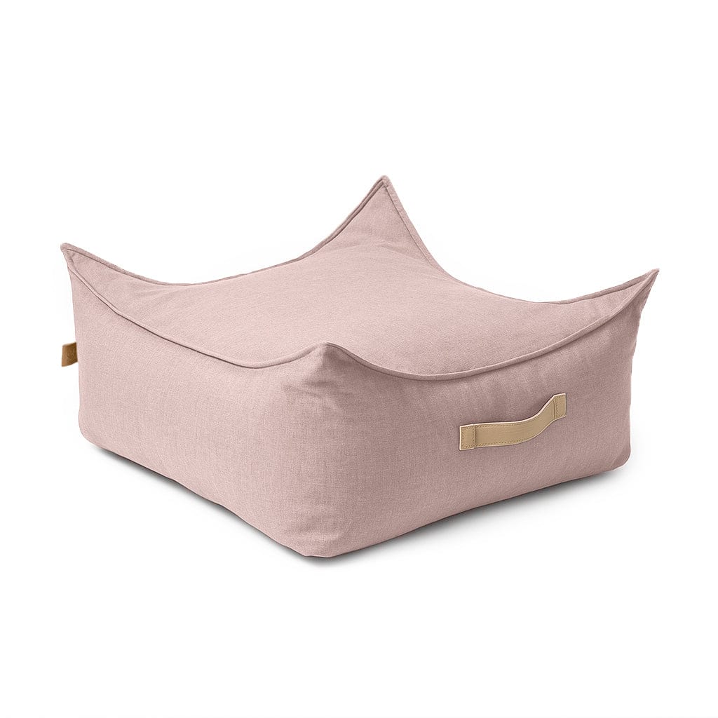 MeowBaby Square Puff in Outdoor Rosy Dune Pink water-repellent fabric