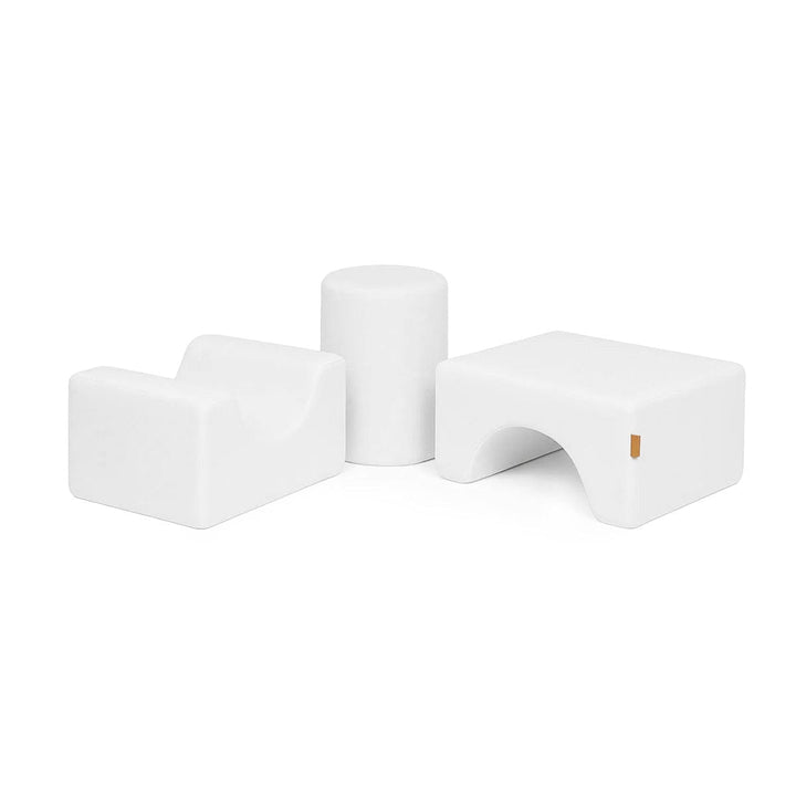 MeowBaby Shape Set 4 Elements in White boucle fabric, foam shapes for toddler building play