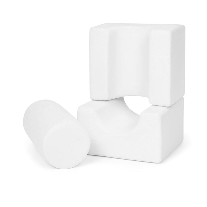 MeowBaby Shape Set 3 Elements in White boucle fabric, foam shapes for toddler building play