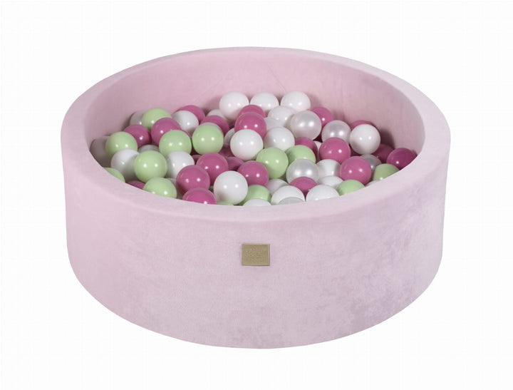 MeowBaby Powder Pink Round Velvet Ball Pit Ball Pits MeowBaby 