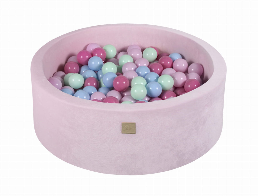 MeowBaby Powder Pink Round Velvet Ball Pit Ball Pits MeowBaby 