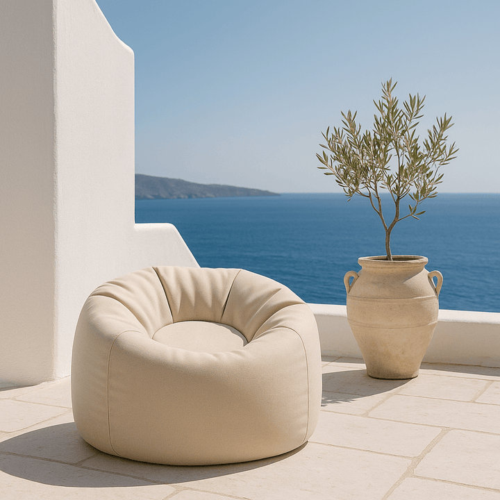 MeowBaby Outzy Floreo Bean Bag — feature graphic showing flower shape and fabric details