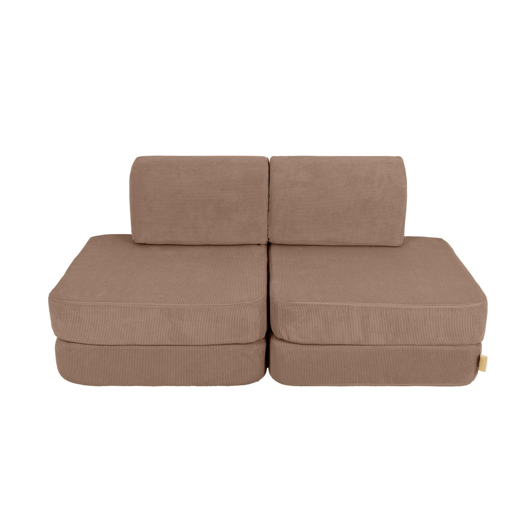 MeowBaby Slimcord Pocket Kids Sofa - Basic - Brown