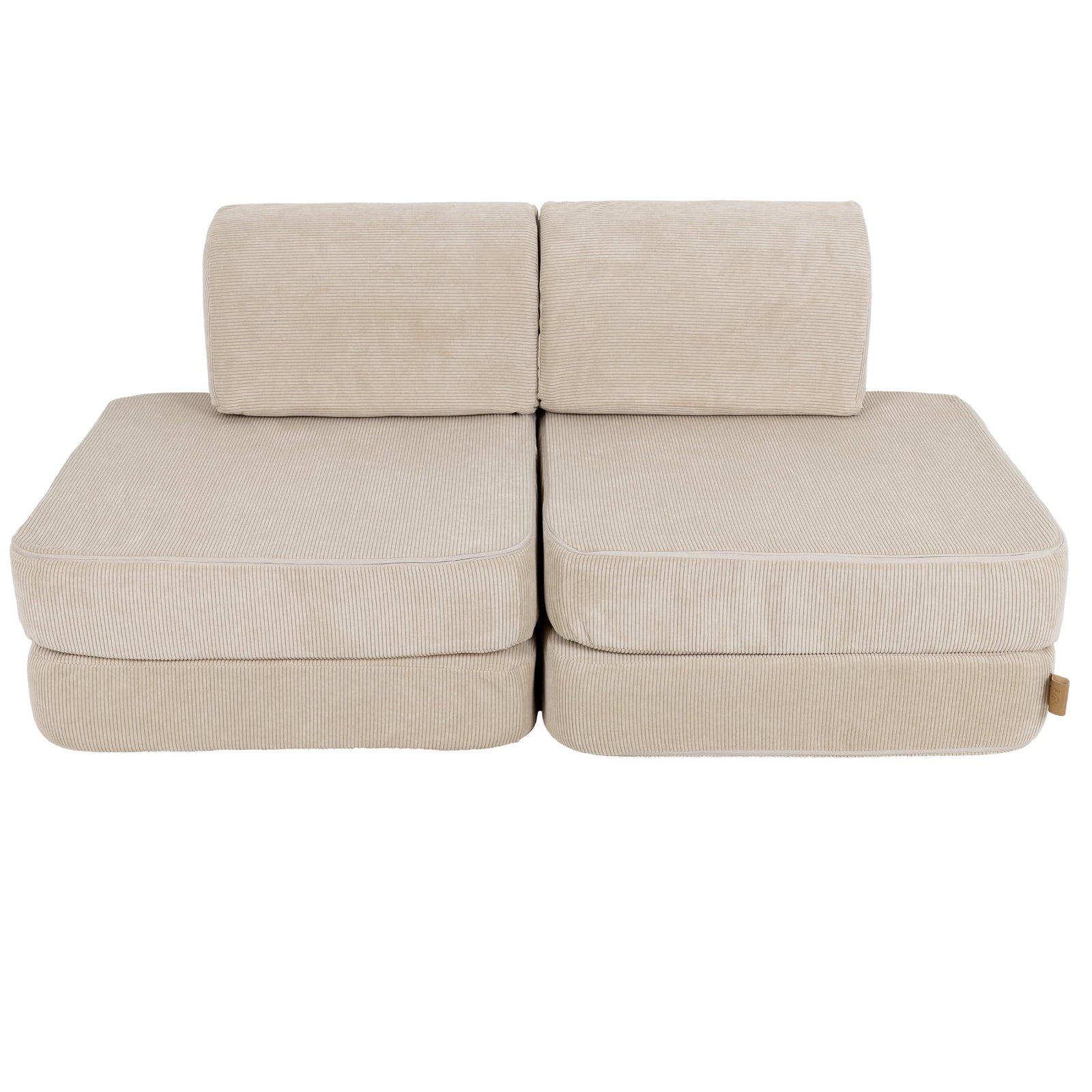 MeowBaby Slimcord Pocket Kids Sofa - Basic - Ecru