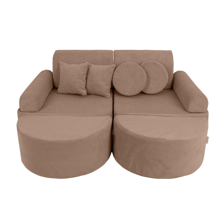 MeowBaby Slimcord Pocket Kids Sofa - Max - Brown