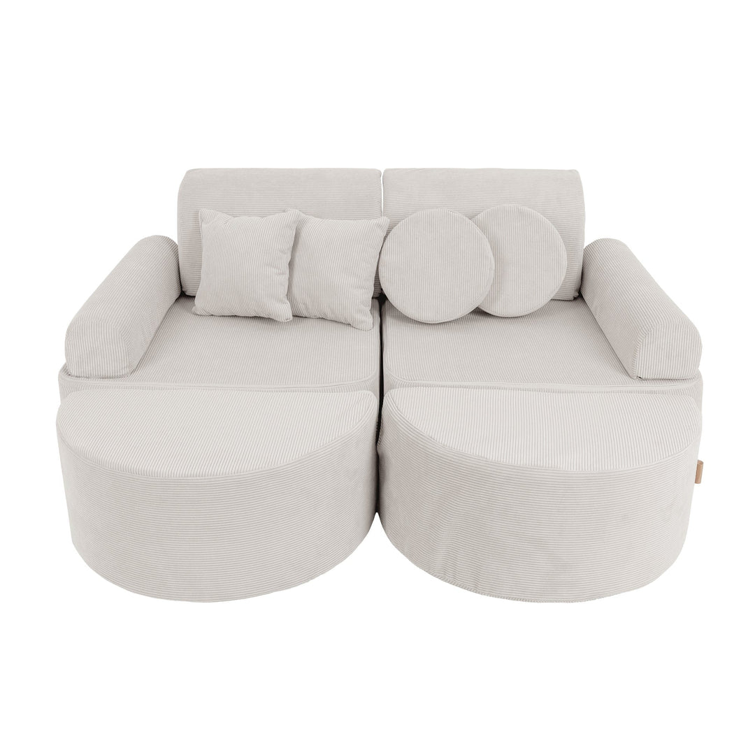 MeowBaby Slimcord Pocket Kids Sofa - Max - Grey