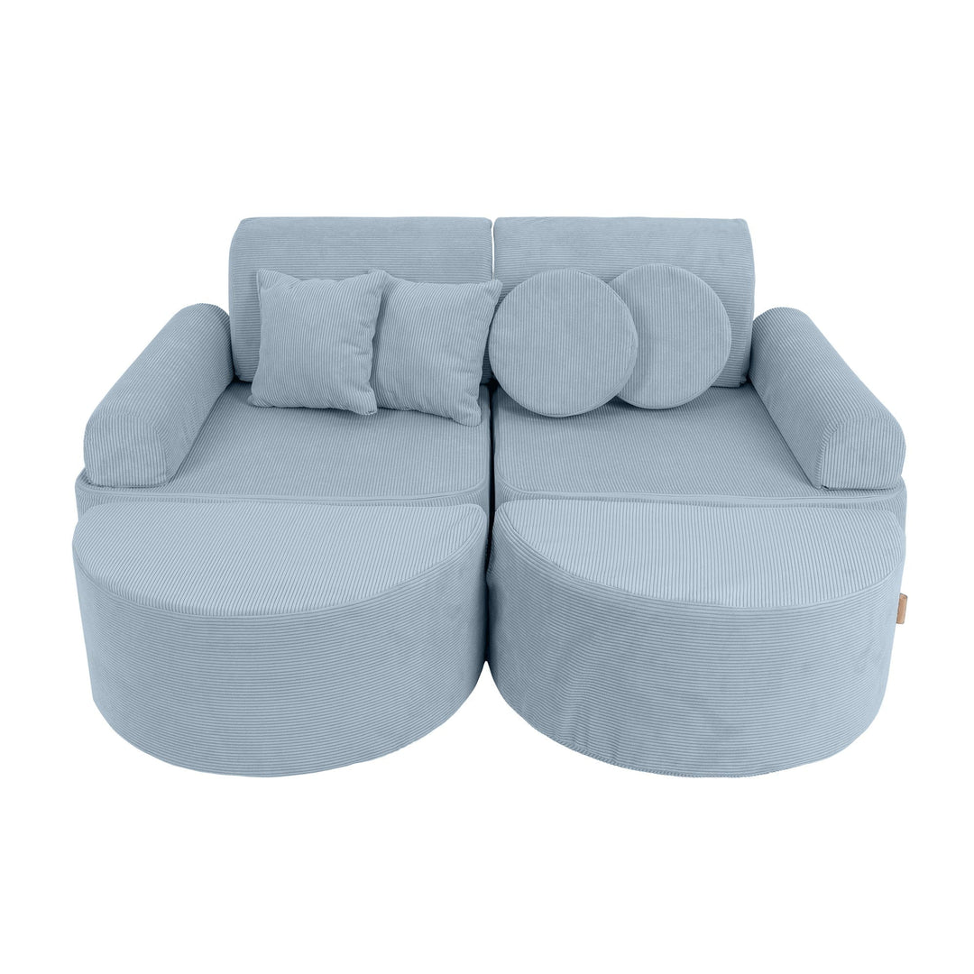 MeowBaby Slimcord Pocket Kids Sofa - Max - Turquoise