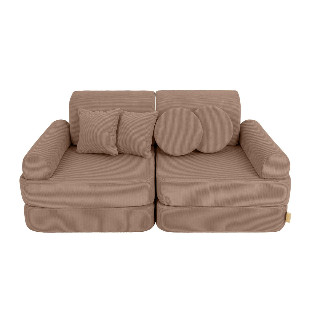 MeowBaby Slimcord Pocket Kids Sofa - Plus - Brown