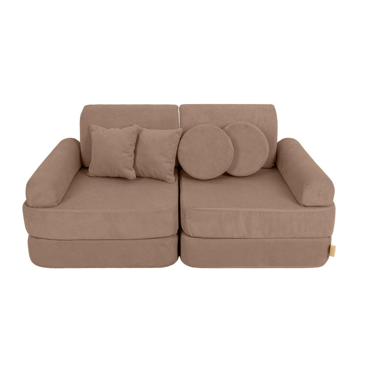 MeowBaby Slimcord Pocket Kids Sofa - Plus - Brown