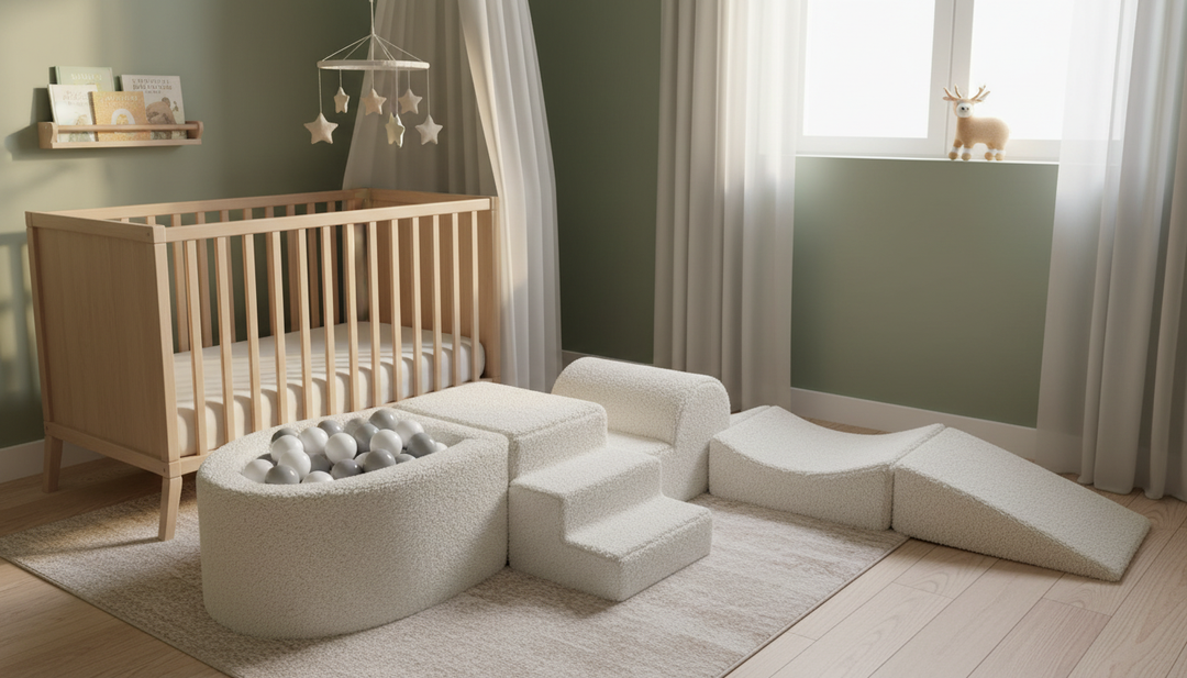 MeowBaby Soft Play Ball Pit Mini - Bearly lifestyle: compact fit in a small room