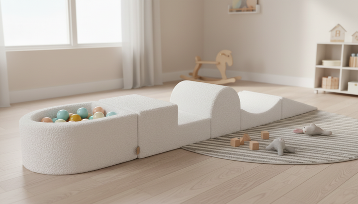 MeowBaby Soft Play Ball Pit Mini - Boucle lifestyle: playroom setup