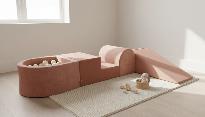 MeowBaby Soft Play Ball Pit Mini - Velvet lifestyle: playroom setup
