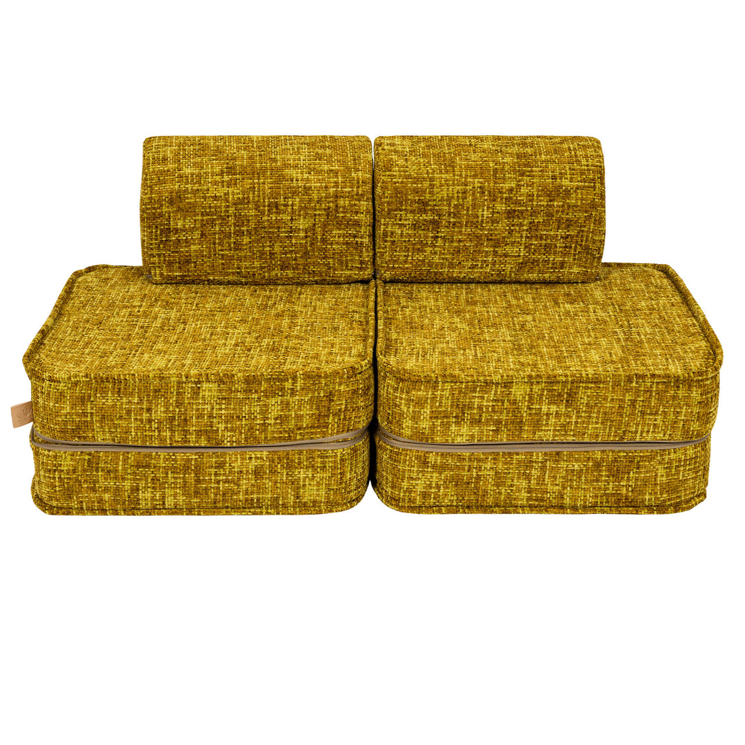 MeowBaby Tangle Pocket Kids Sofa - Basic - Honey Mustard